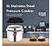 Preethi Induction Base Stainless Steel Outer Lid Pressure Cooker, 5 Litres, Silver-(Spill Splash Shield) PC 026