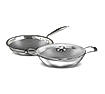 Preethi Diva Collection Triply Stainless Steel Set with API Technology, 26 cm Kadai, 26 cm Fry Pan, Gas & Induction Compatible,with Glass Lid, Metal Spatula Friendly with 5 year product warranty