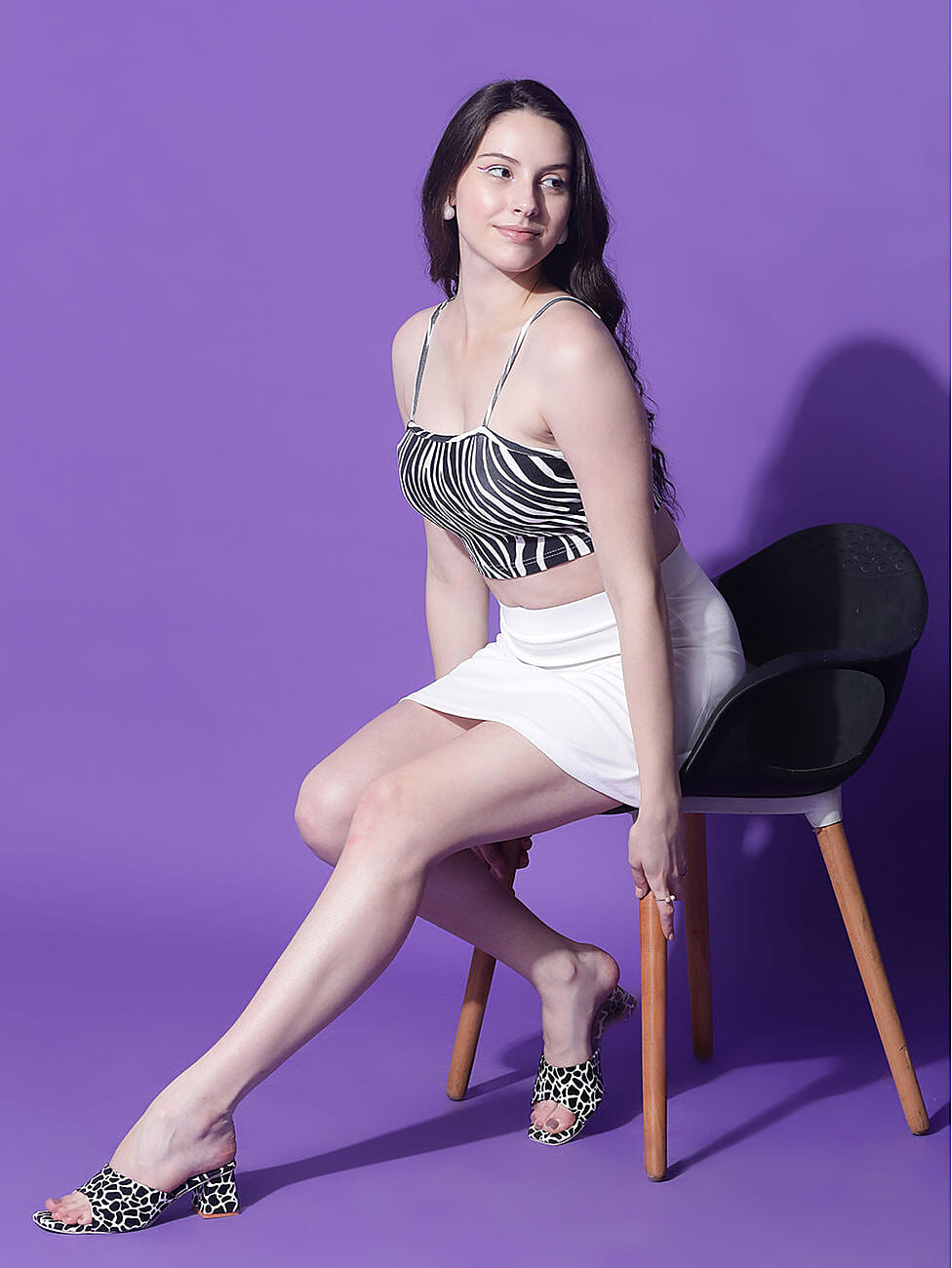 Kotty Solid Women Regular White Skirt