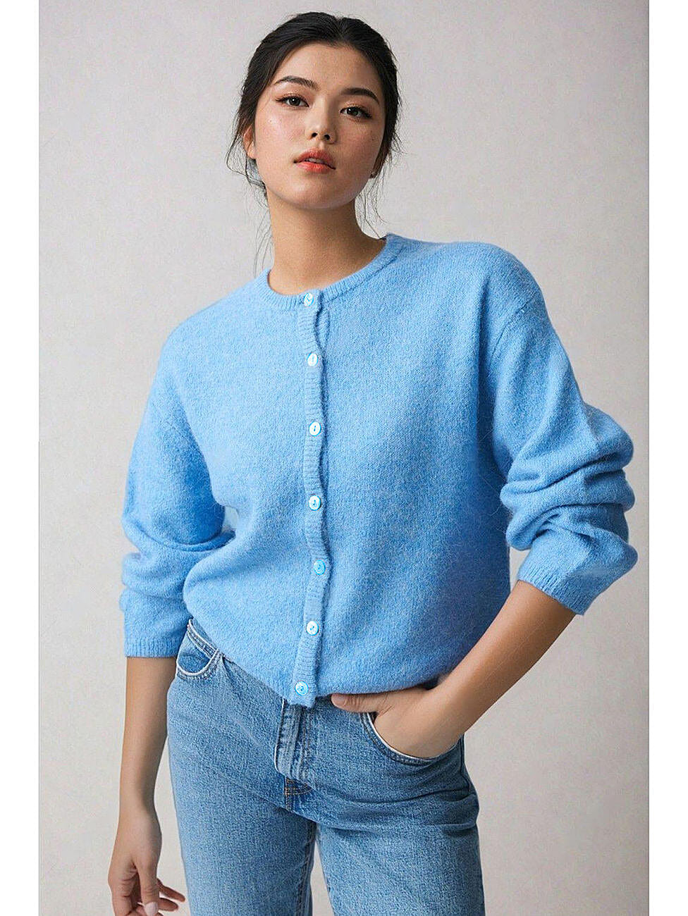 Soft blue cardigan discount