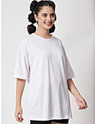 Kotty Solid Women Round Neck White T-Shirt