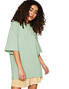 Kotty Solid Women Round Neck Green T-Shirt