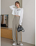 Kotty Womens Viscose Rayon Grey Straight Fit Casual Pant