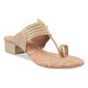 Rocia Gold shimmer strap one toe block heels