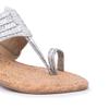 Rocia Silver Shimmer Strap One Toe Block Heels