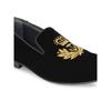 Imperio Men's Black Embroidered Suede Loafers