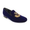 Imperio Men's Blue Embroidered Suede Loafers