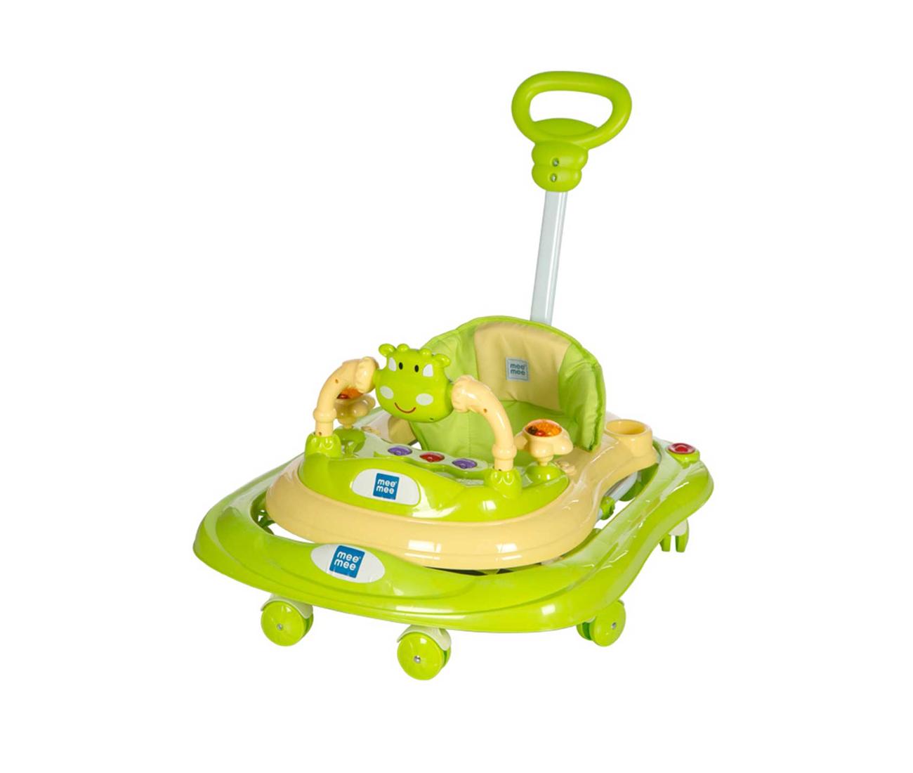 mee mee baby walker with adjustable height and push handle bar