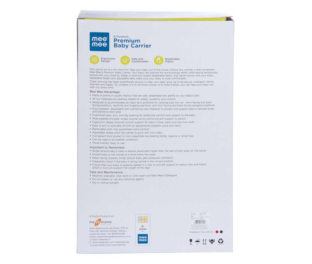 mee mee 6 position premium baby carrier