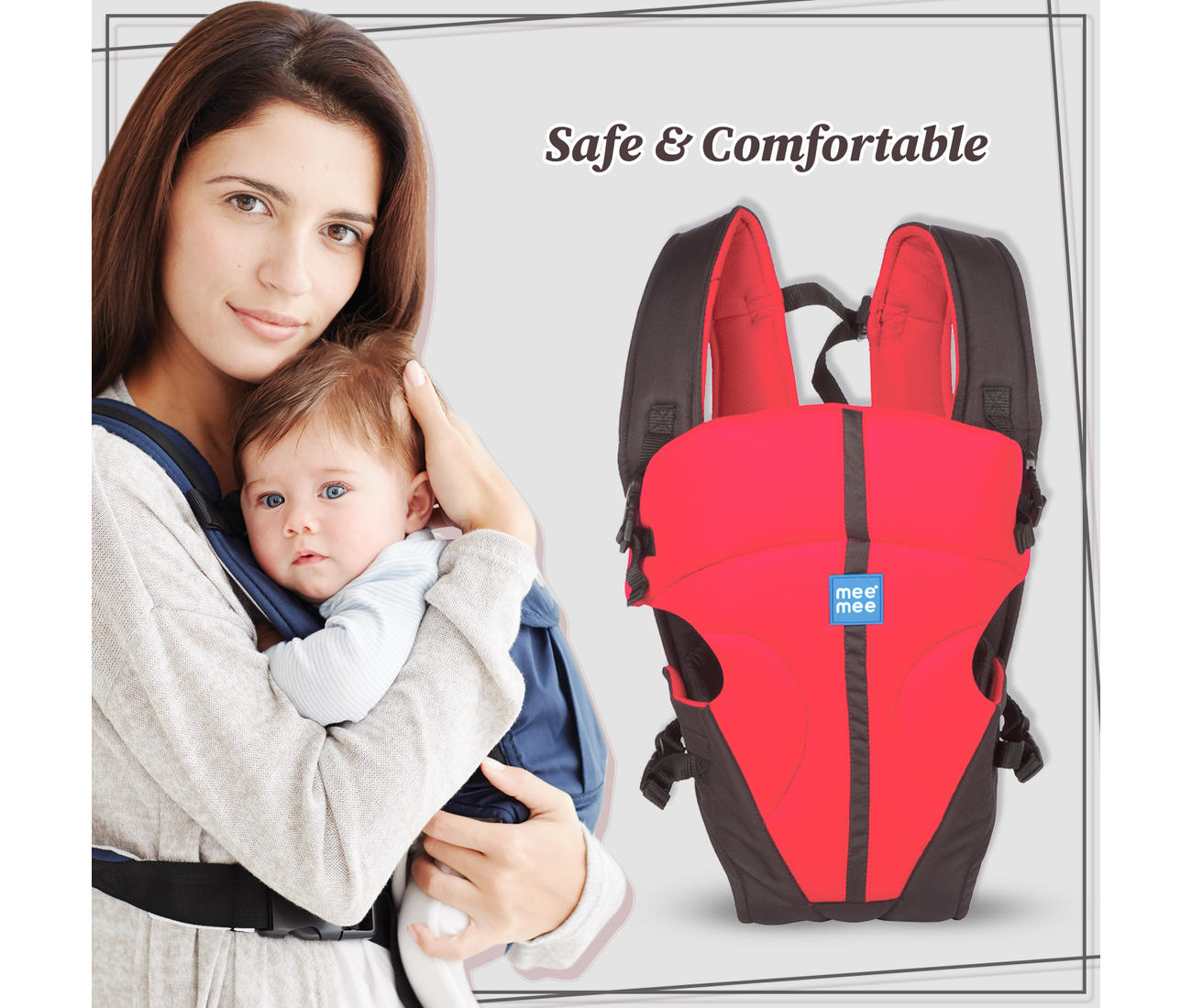 Red Lightweight Breathable Baby Carrier