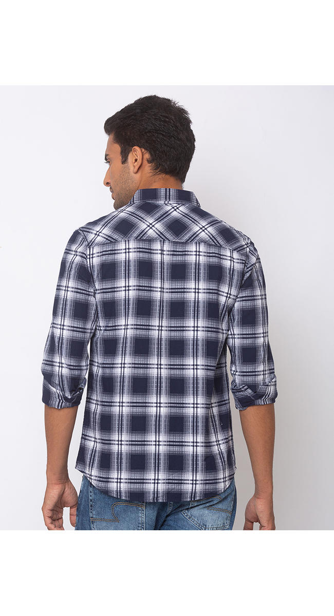 spykar navy blue shirt