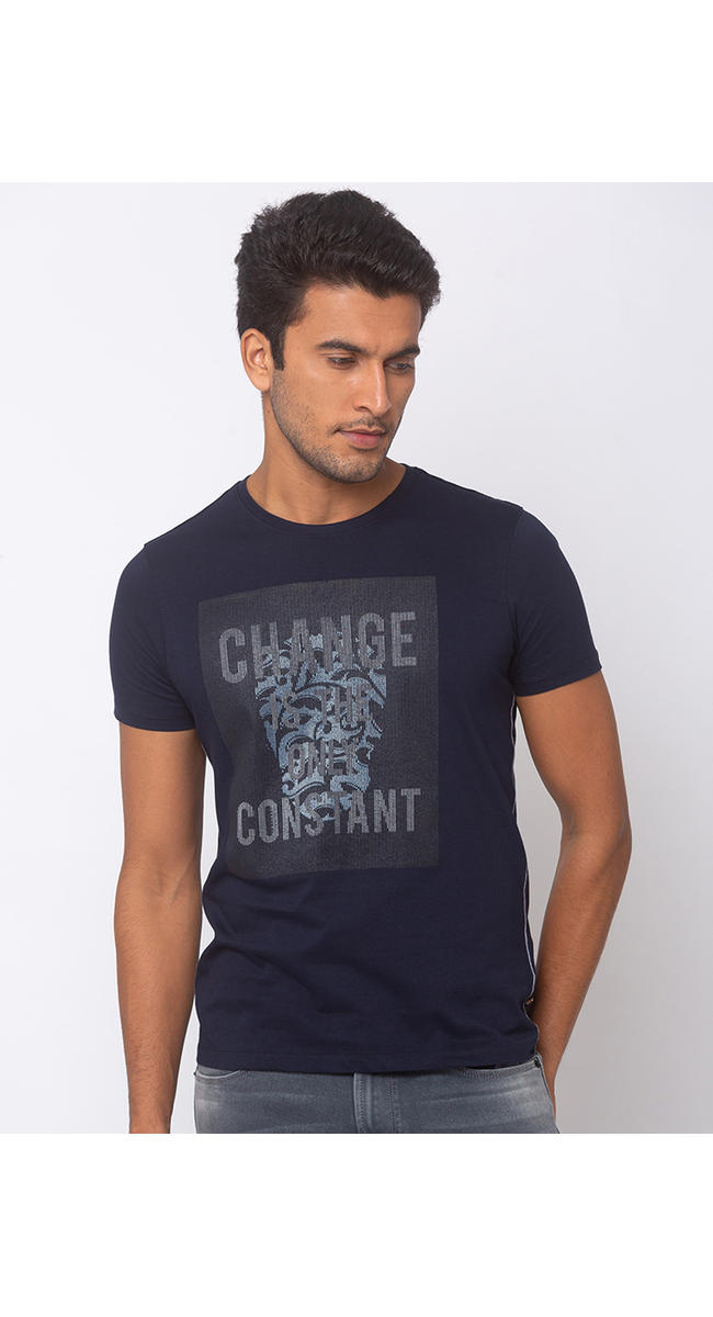 navy muscle fit t shirt