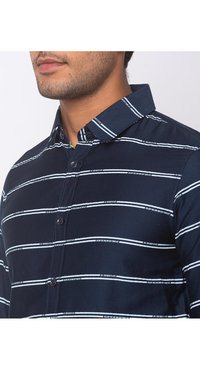 spykar navy blue shirt