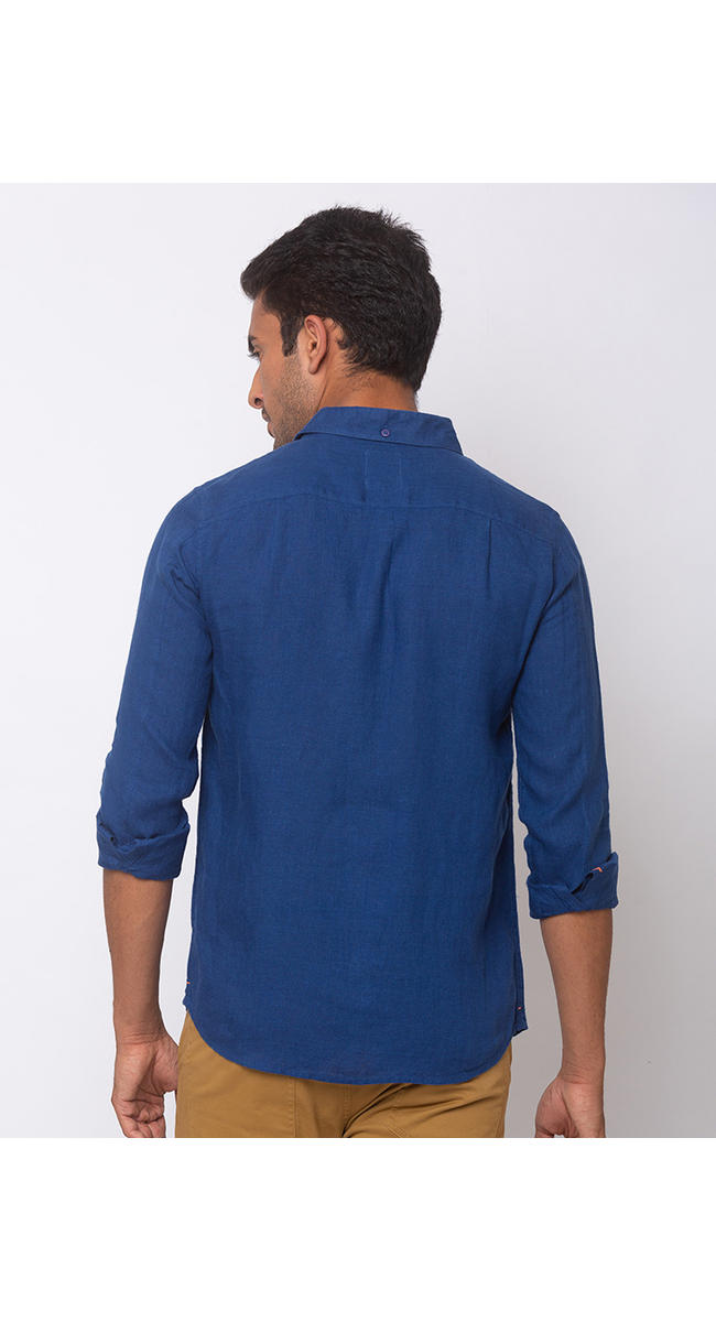 spykar navy blue shirt