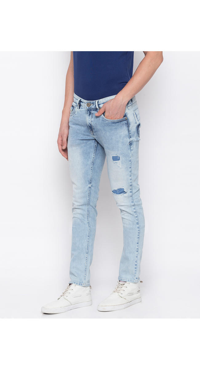 Light Blue Ripped Skinny Fit Jeans