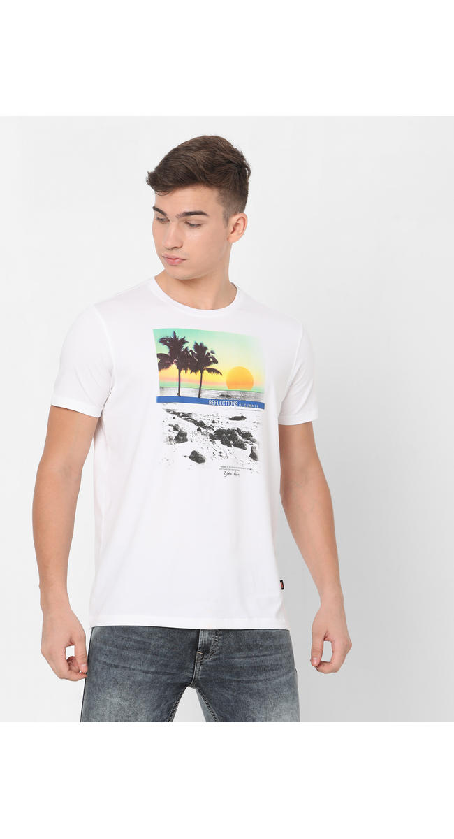 spykar t shirt white