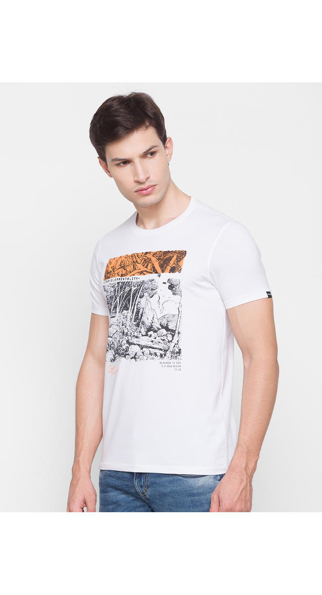 spykar t shirt white