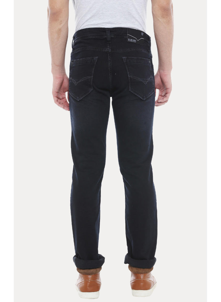 Navy Blue Solid Straight Jeans