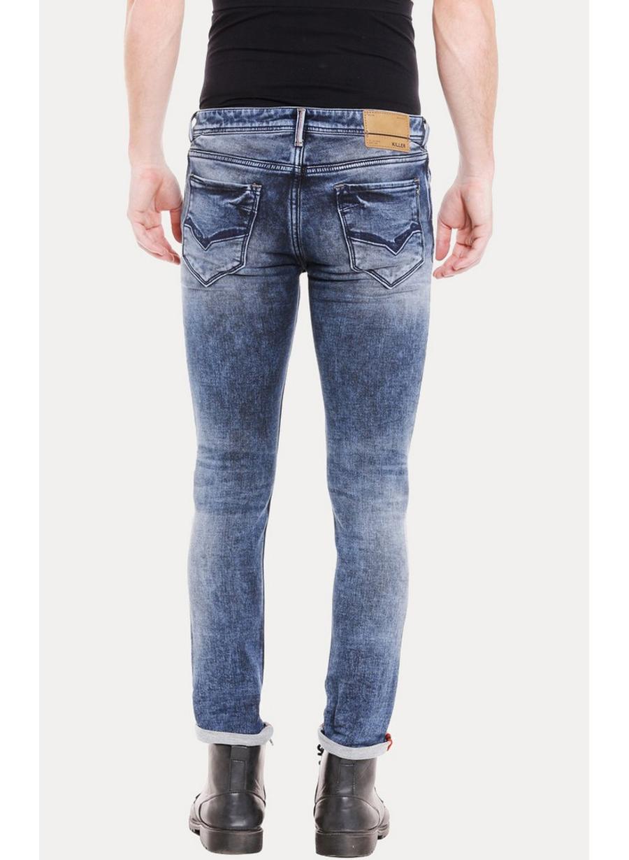 Orion Blue Solid Straight Jeans