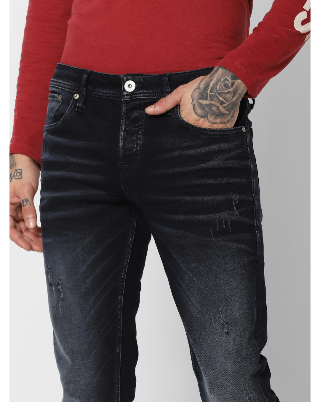 Buy Men Dark Blue Faded Ben Slim Fit Jeans Online Jack Jones