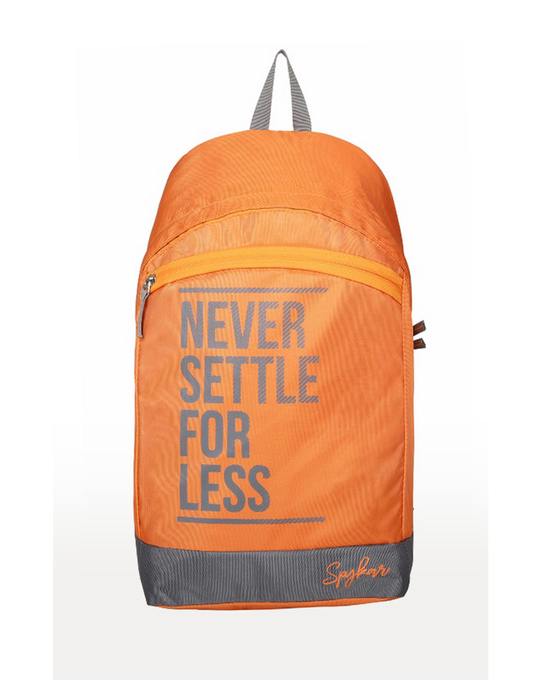 orange and grey backpack