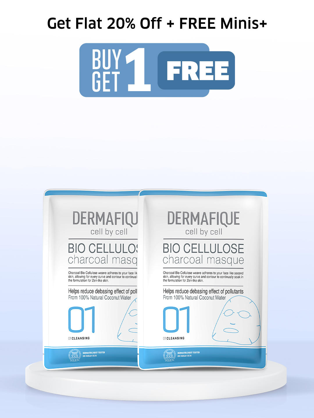 Buy One Bio Cellulose Charcoal Face Serum Sheet Mask and Get Another Free