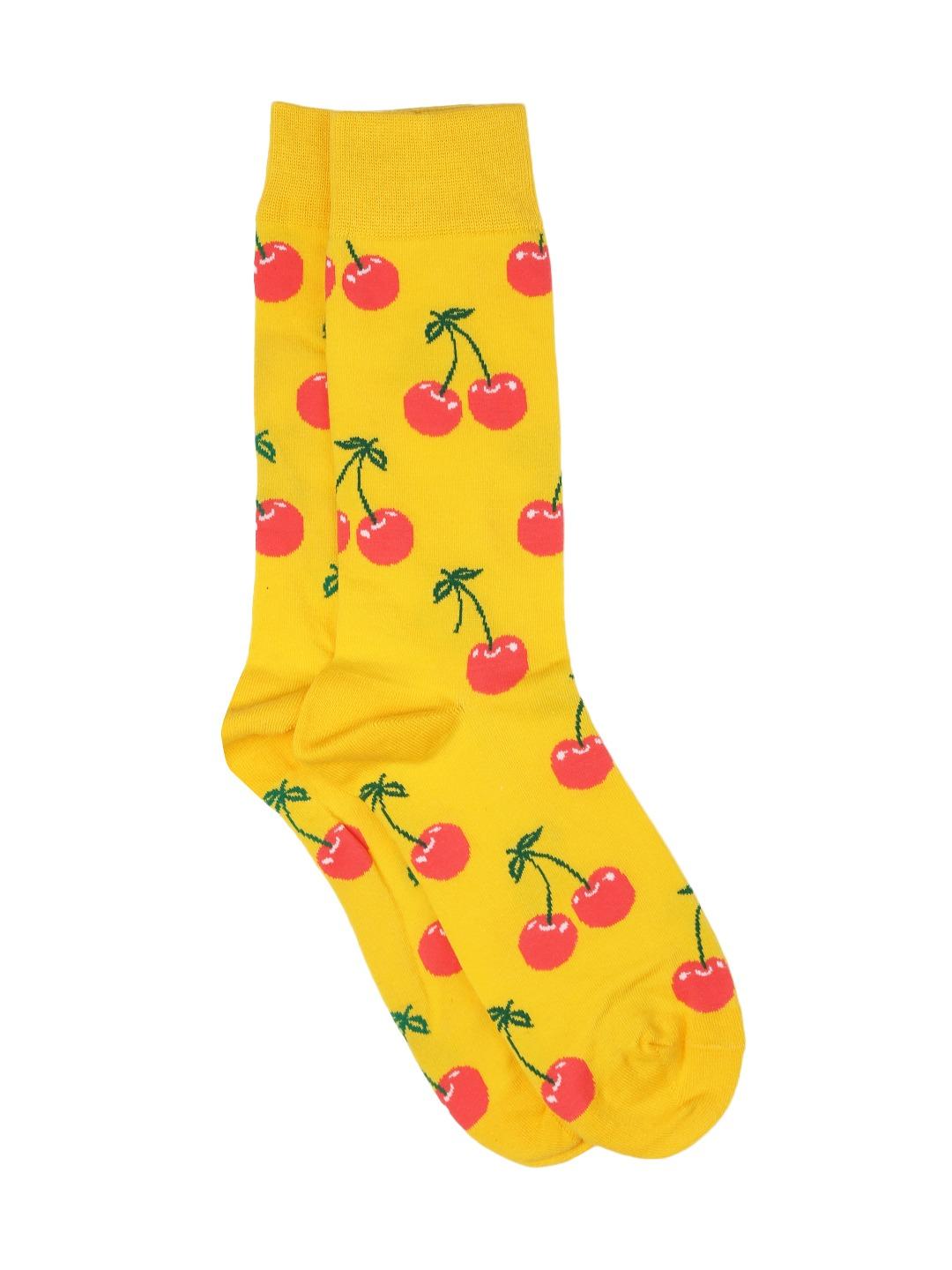 Bro Code Men Yellow Red Above Ankle Length Patterned Socks