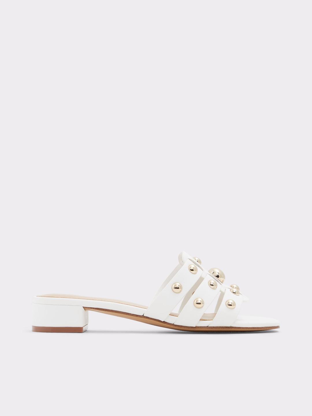 aldo white block heel