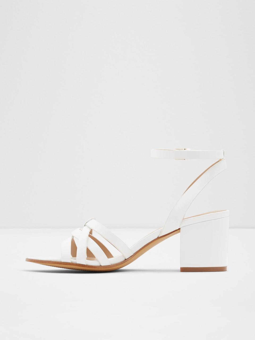 aldo white block heel