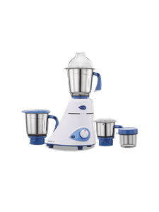 Preethi Blue Leaf Silver Mixer Grinder 600 Watt with 4 Jars (White)