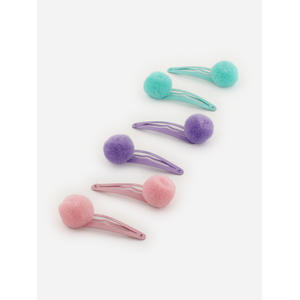 Set of 6 Pink Purple Blue Kids Tic-Tac Hair Clip 