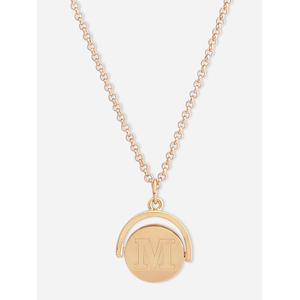 Initial Alphabet M Gold Plated Personalized Pedant Necklace 
