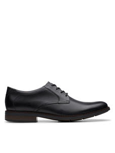 Clarks Becken Lace Black Leather Formal Lace Up