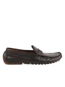 Regal Brown leather formal loafers with metal detail