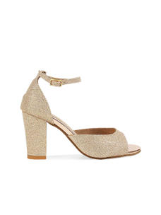 Rocia Rose gold shimmer strap block heels