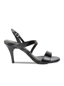 Rocia Black patent cross strap stilettos