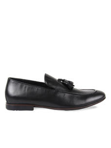 Imperio Black leather loafer with tassels