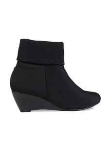 Rocia Black suede ankle wedge boots