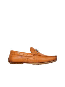 Avetos Tan Front Saddle Slip On Shoes With Trims