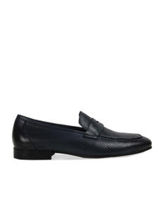Imperio Navy leather loafers with saddle