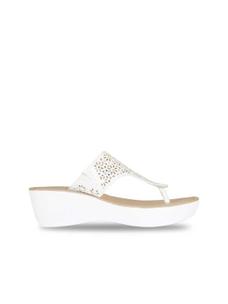 Kenneth Cole White Smart Leather Slip On Wedges