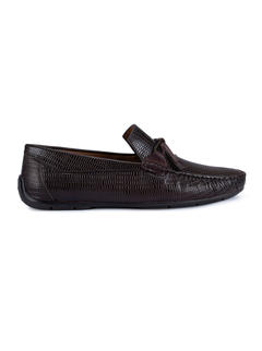 Dark Brown Moccasins With Bow On Top