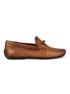 Tan Textured Loafers