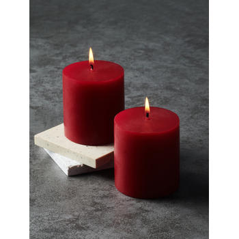 Set of 2 Small Red Apple Cinnamon Pillar Candle