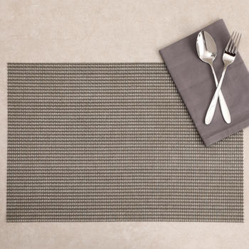 Set Of 6: Grey Classic Weave Placemat