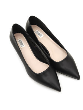 plain black block heels