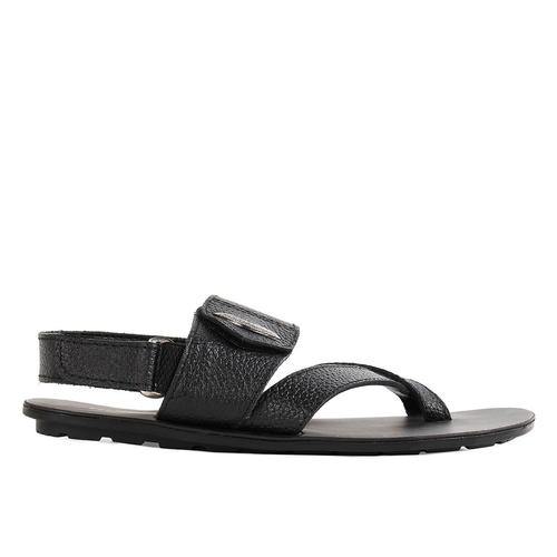 Regal Black one toe back strap sandals