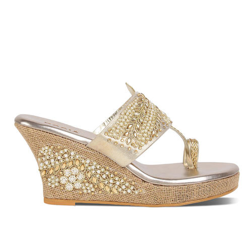 Rocia Gold embroidered platforms
