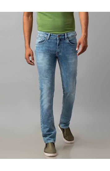 Spykar Blue Cotton Low Rise Regular Fit Jeans (Rover)