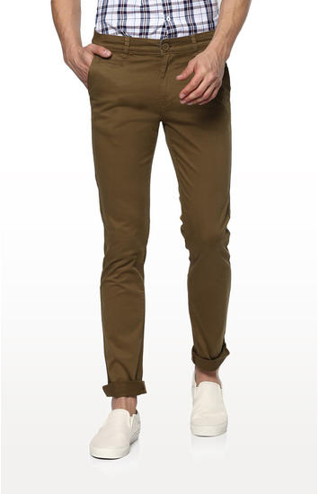 Olive Solid Slim Fit Chinos